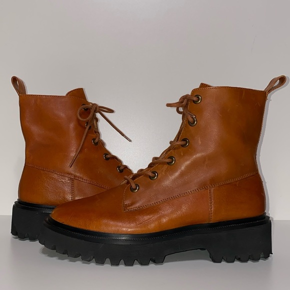 Madewell Shoes - Madewell The Rayna Lace Up Leather Boots